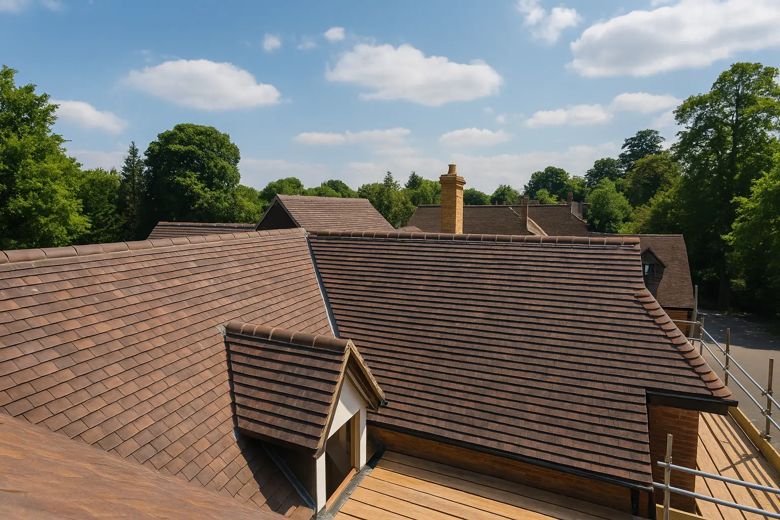 Multi-Section Clay Roof Project